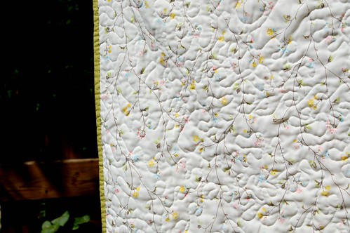 tumbling blocks quilt - back