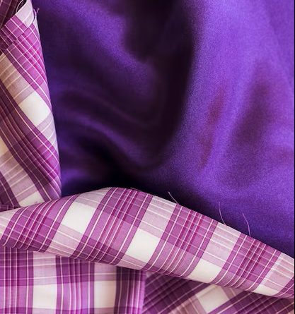 Elevated view plaid textile plain purple fabric material 23 2147921809