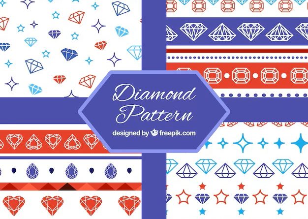 Flat collection patterns with colored diamonds 23 2147614973