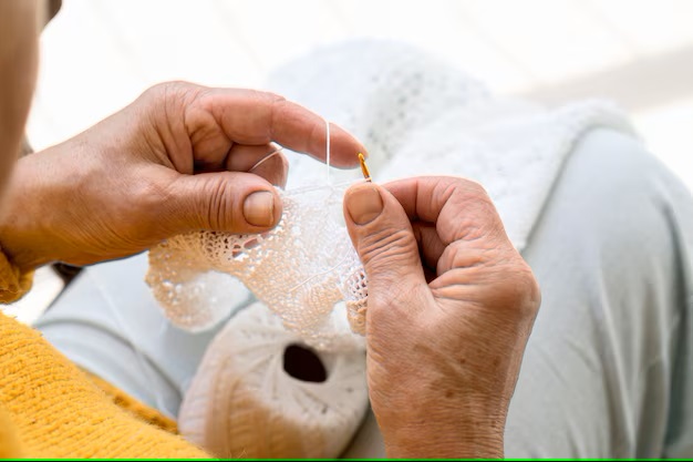 High angle person crocheting something 23 2148614676