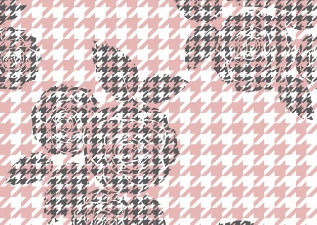 Houndstooth background with flowers 1015 101